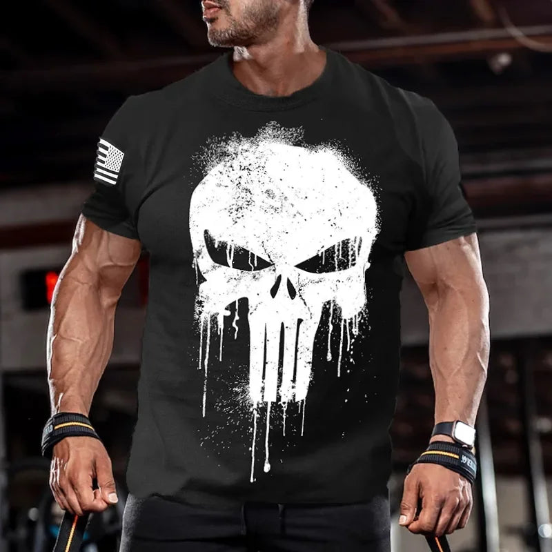 Camiseta Masculina  para academia com Estampa 3D Militar