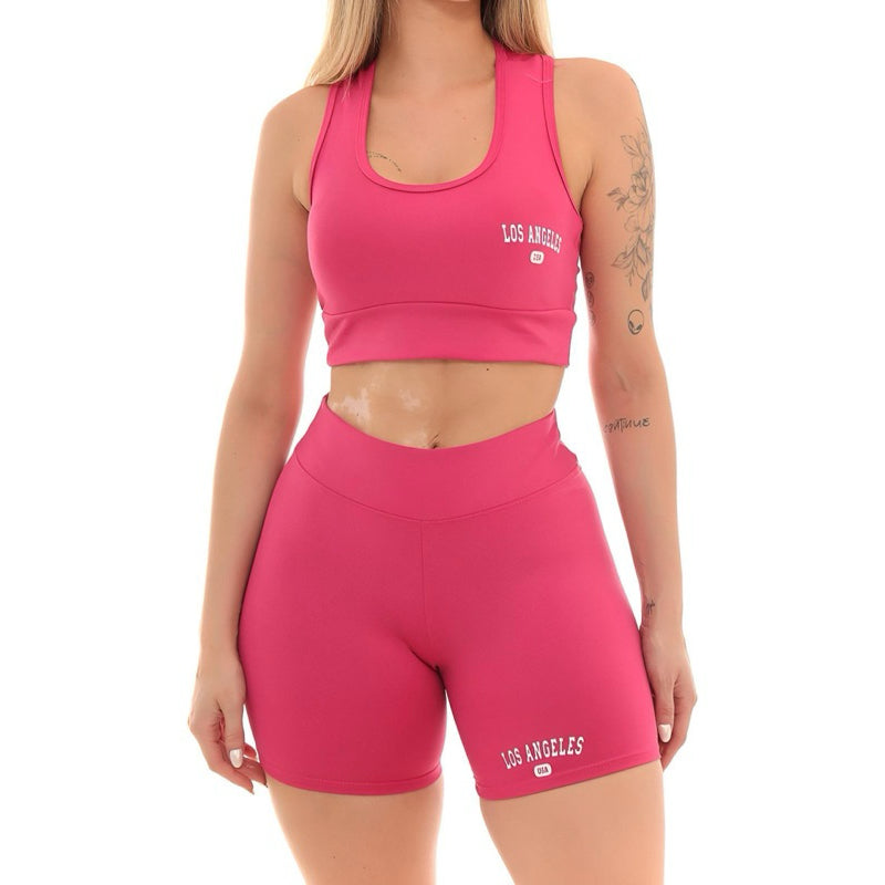 conjunto Top e shorts academia fitness moda feminina